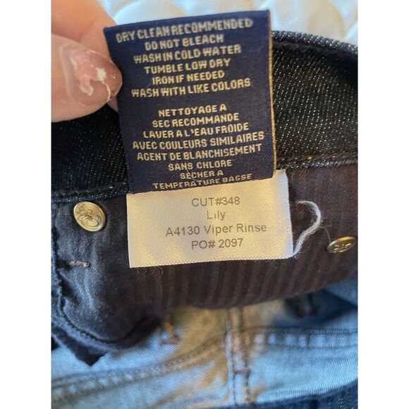 Fidelity Denim Jeans Lily Mid Rise Boot Cut Dark Wash Viper Rinse Women's 27 - Picture 5 of 9